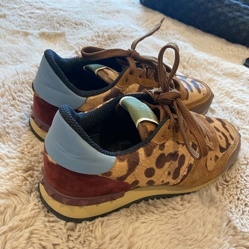 Valentino rock stud leopard print sneakers size 7 Eu 37 1/2 - Picture 9 of 16